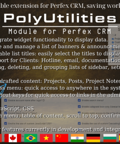 PolyUtilities for Perfex CRM: Quick Access Menu, Custom JS, CSS, and More