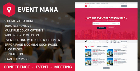 Event Management WordPress Theme for Booking Tickets - EM4U