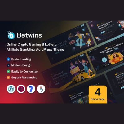 Betwins β Online Crypto Gaming & Lottery Giveaways Affiliate WordPress Theme