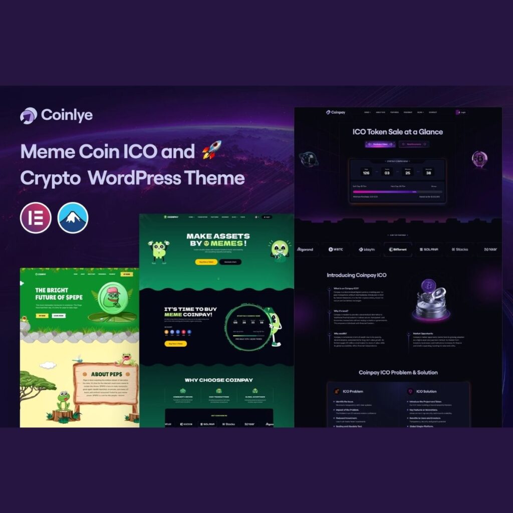 Coinlye – Meme coin ICO & Crypto WordPress Theme