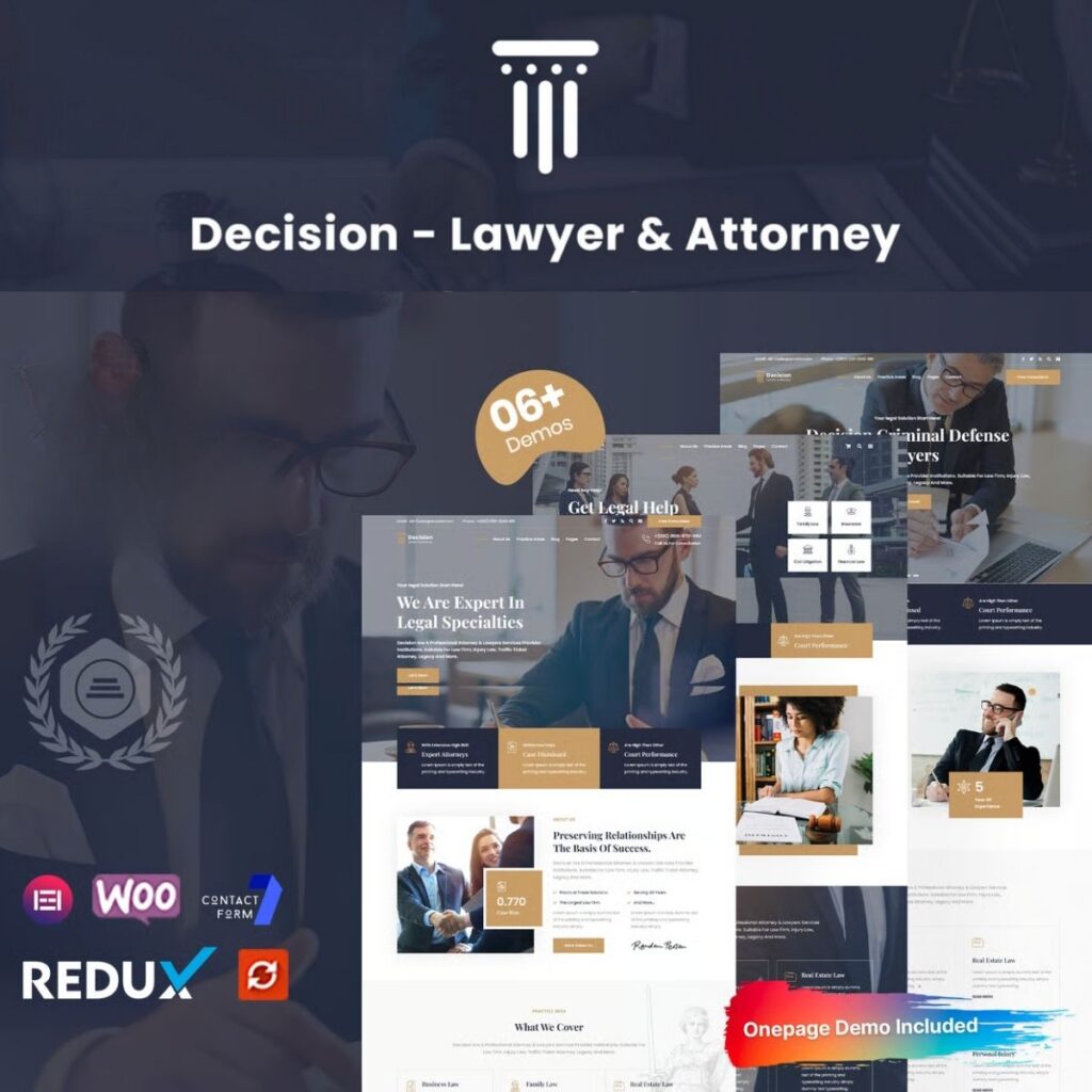Decision – Lawyer & Attorney WordPress Theme