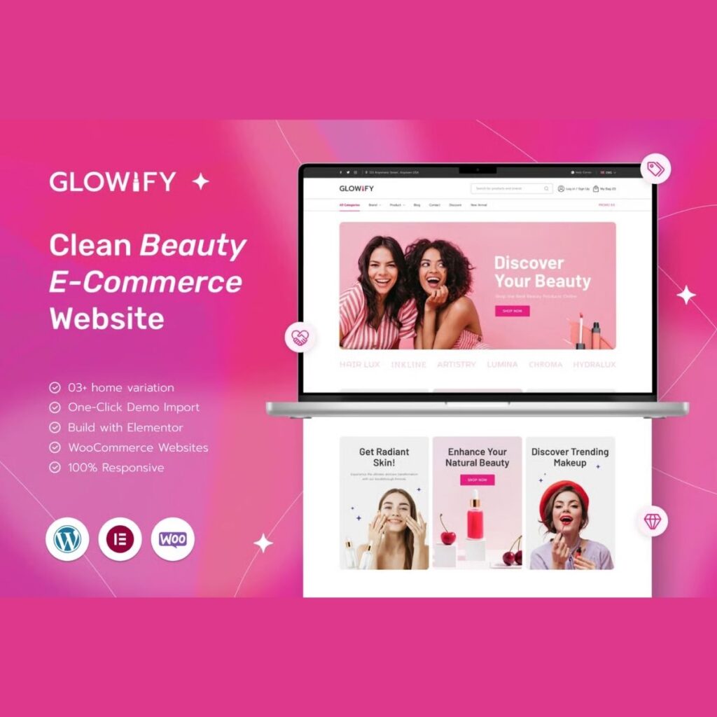 Glowify – Beauty and Cosmetics Shop WordPress Theme