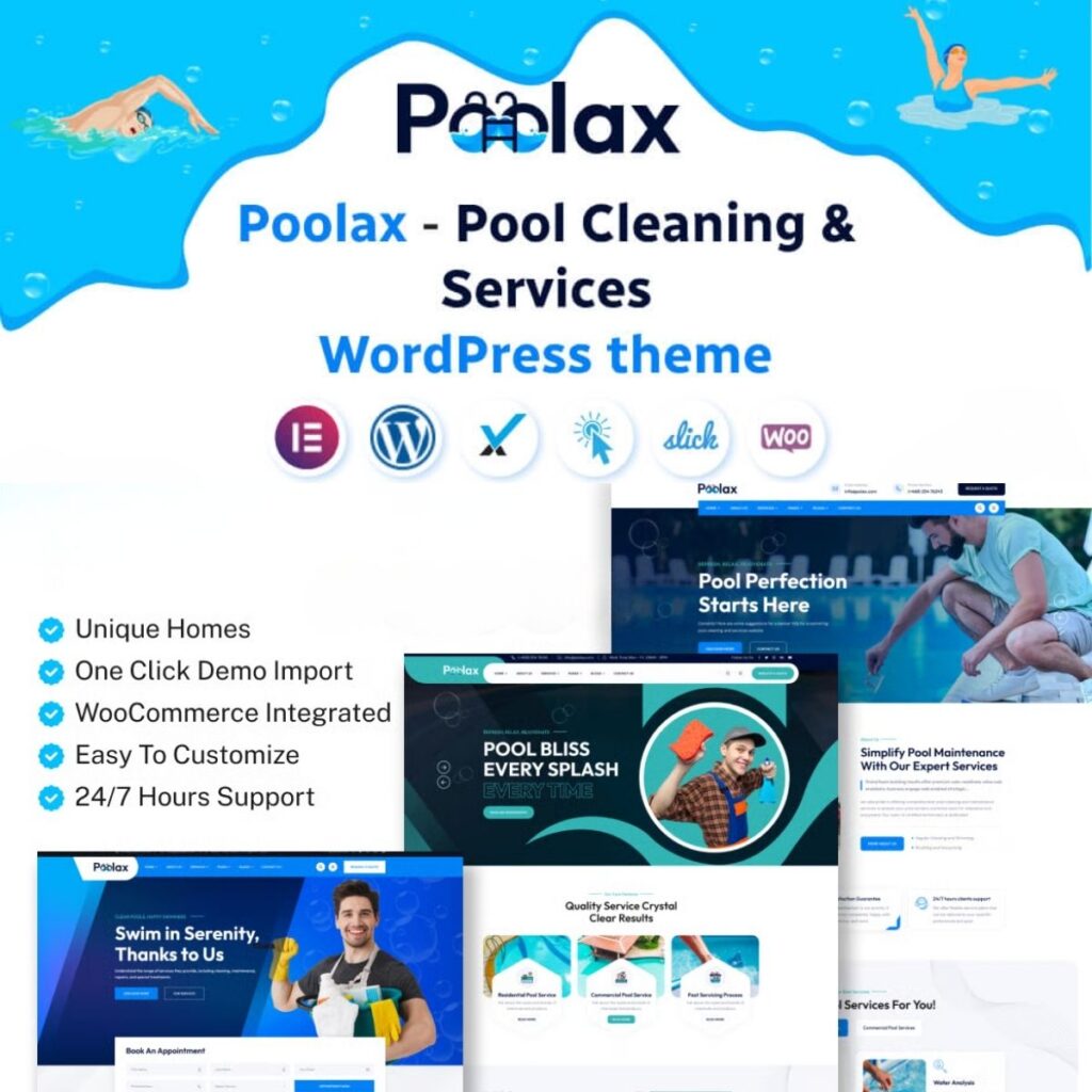 Poolax – Pool Cleaning & Services WordPress Theme