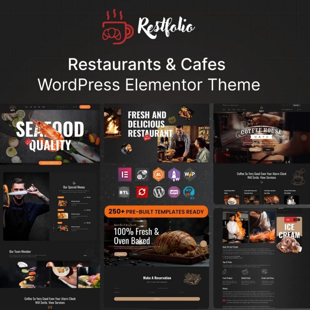 Restfolio – Elementor Restaurants & Cafes WordPress Theme