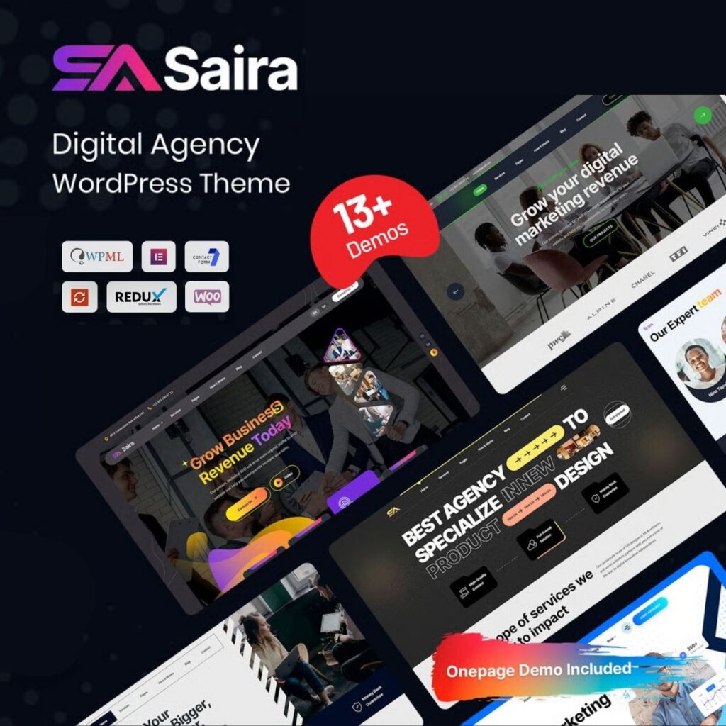 Saira – Digital Agency WordPress Theme