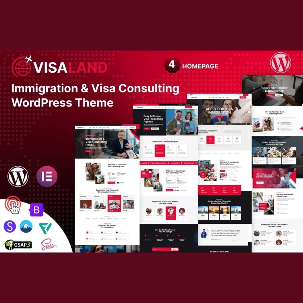Visaland – Immigration and Visa Consulting WordPress Theme