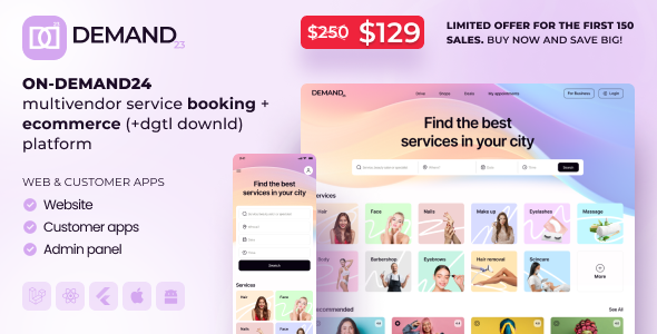 On-Demand24 - Multi-Vendor Salon & Service Booking Platform with Admin, Web & Mobile Apps