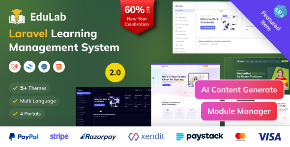Edulab LMS v2.1 - Laravel Learning Management System with Tailwind CSS