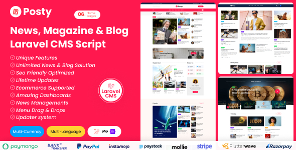 Posty β News Management System Laravel CMS